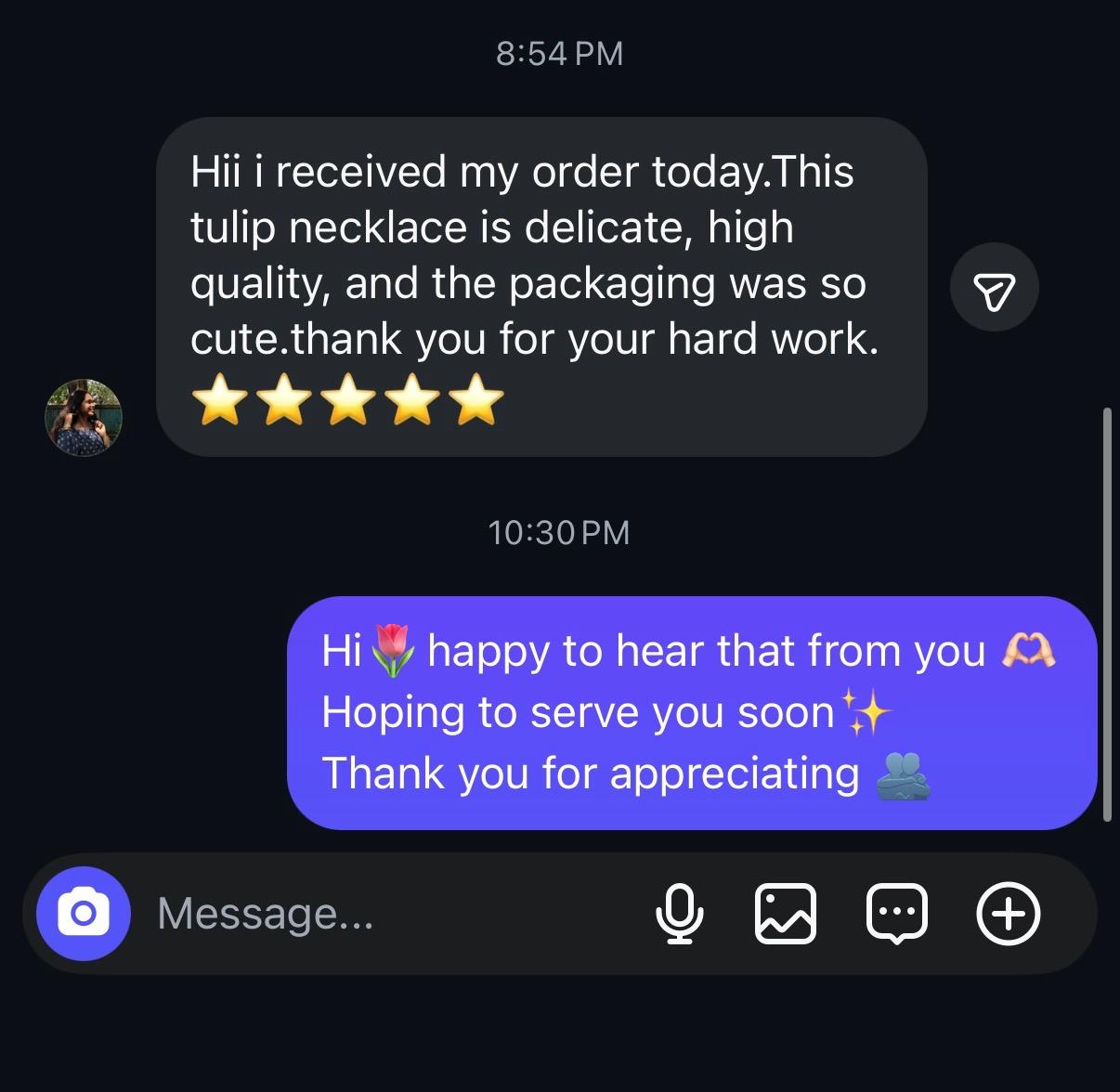 Instagram customer review screenshot for Sab Badhiya Jewels (13)