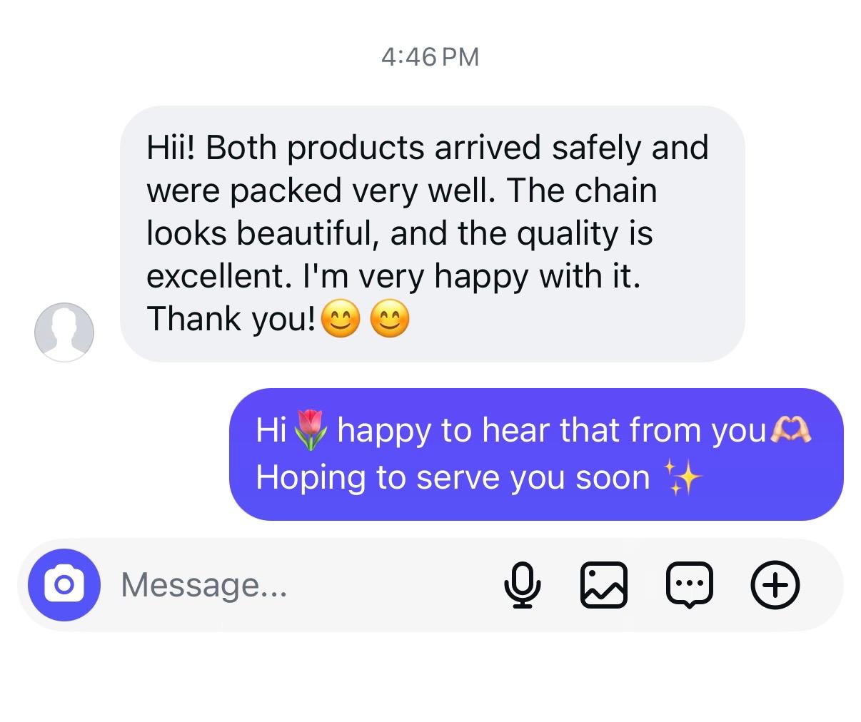 Instagram customer review screenshot for Sab Badhiya Jewels (12)
