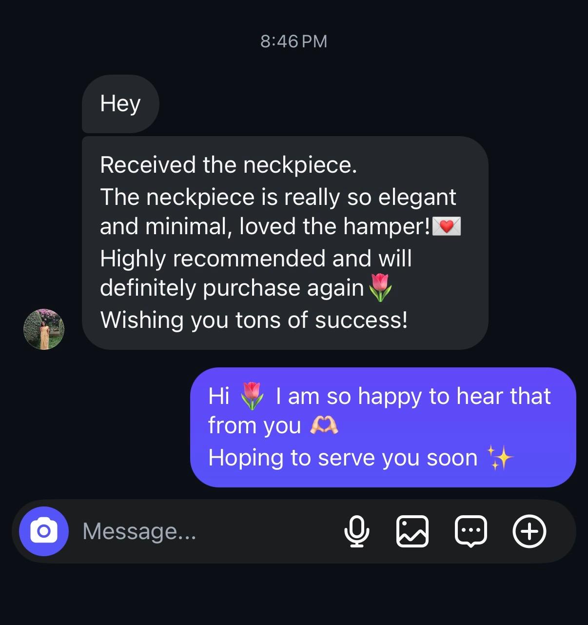 Instagram customer review screenshot for Sab Badhiya Jewels (14)