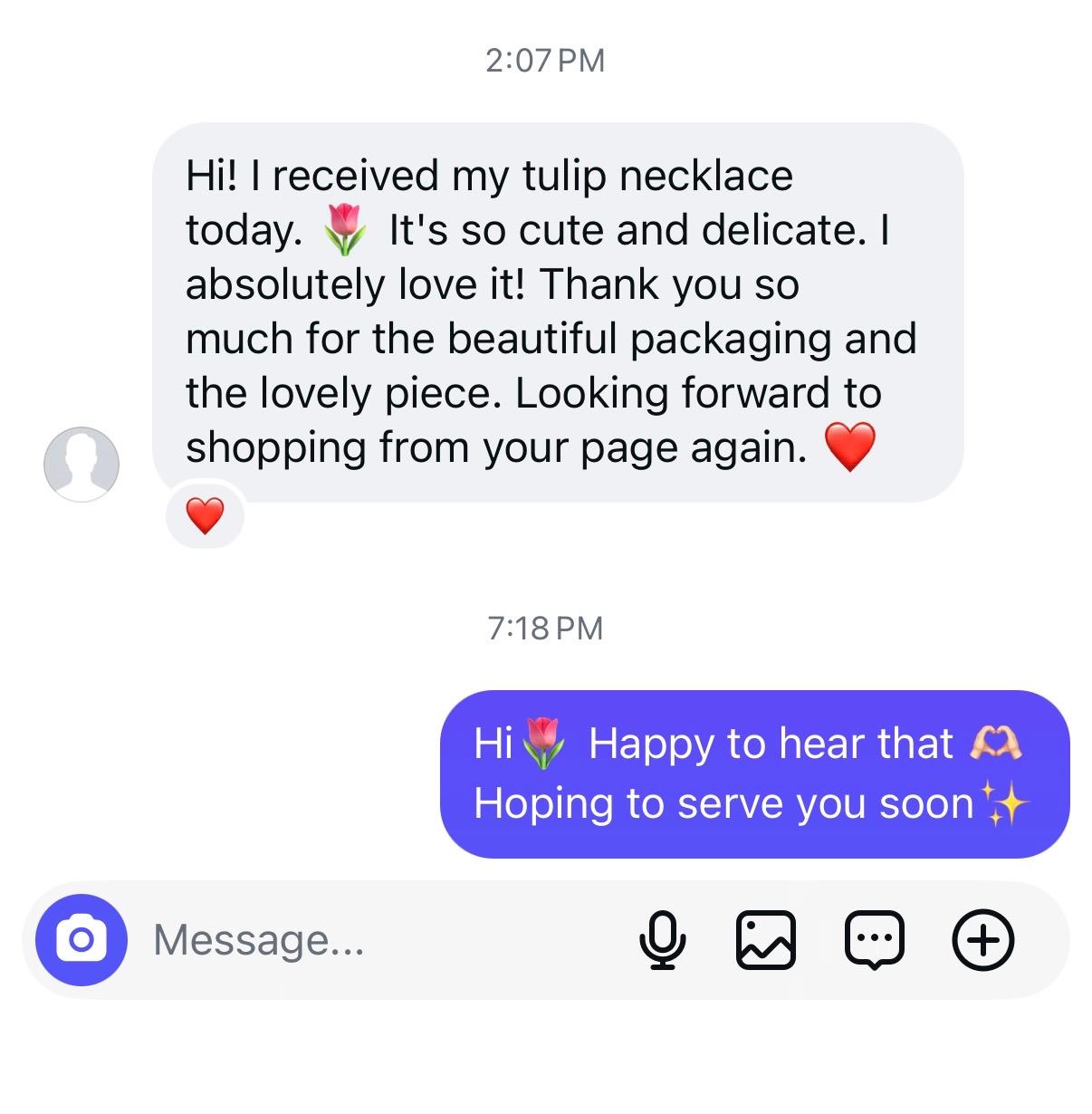 Instagram customer review screenshot for Sab Badhiya Jewels (5)